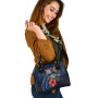 Fiji Polynesian Shoulder Hand Bag - Blue Turtle Hibiscus 2