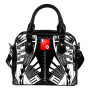 Wallis And Futuna Shoulder Handbag - Polynesian Tattoo Black 1