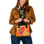 Wallis And Futuna Polynesian Shoulder Handbag - Orange Floral With Seal 6