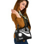 Nauru Shoulder Handbag - White Polynesian Tentacle Tribal Pattern 2