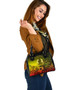 Vanuatu Shoulder Handbag - Humpback Whale With Tropical Flowers (Yellow) 2