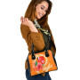 Wallis And Futuna Polynesian Custom Personalised Shoulder Handbag - Orange Floral With Seal 4