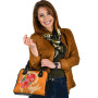 Wallis And Futuna Polynesian Custom Personalised Shoulder Handbag - Orange Floral With Seal 5