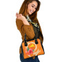 Tokelau Polynesian Custom Personalised Shoulder Handbag - Orange Floral With Seal 4