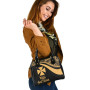 Wallis And Futuna Shoulder Handbag - Gold Polynesian Tentacle Tribal Pattern 2