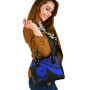 Tahiti Custom Personalised Shoulder Handbag - Blue Polynesian Tentacle Tribal Pattern 2