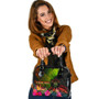 Niue Polynesian Personalised Shoulder Handbag - Hibiscus And Banana Leaves 1