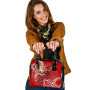 Tonga Shoulder Handbag - Red Shark Polynesian Tattoo 1