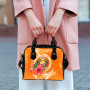 Nauru Polynesian Custom Personalised Shoulder Handbag - Orange Floral With Seal 10