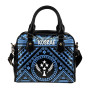 Kosrae Shoulder Handbag - Kosrae Flag In Polynesian Tattoo Style (Blue) 3