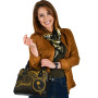 Chuuk State Shoulder Handbag - Cross Style Gold Color 5