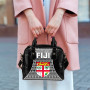 Fiji Shoulder Handbag - Tapa Pattern Sport Style Black 1