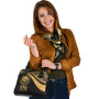 Federated States Of Micronesia Shoulder Handbag - Gold Polynesian Tentacle Tribal Pattern 3