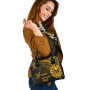 French Polynesia Custom Personalised Shoulder Handbag - Cross Style Gold Color 6