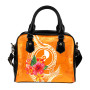Yap Micronesia Shoulder Handbag - Orange Floral With Seal 1
