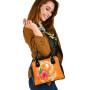 Yap Micronesia Shoulder Handbag - Orange Floral With Seal 4