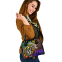 Niue Custom Personalised Shoulder Handbag - Rainbow Polynesian Pattern 5