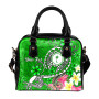 Kosrae Custom Personalised Shoulder Handbag - Turtle Plumeria (Green) 9