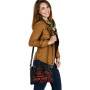 Samoa Polynesian Custom Personalised Shoulder Handbag - Red Tribal Wave 5