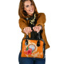 Marshall Islands Polynesian Shoulder Handbag - Orange Floral With Seal 3