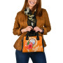 Marshall Islands Polynesian Shoulder Handbag - Orange Floral With Seal 6
