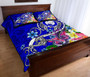 Pohnpei Quilt Bed Set - Turtle Plumeria (Blue) 3