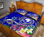 Pohnpei Quilt Bed Set - Turtle Plumeria (Blue) 4