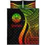 Tahiti Custom Personalised Quilt Bet Set - Reggae Polynesian Tentacle Tribal Pattern 5