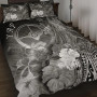 Yap Quilt Bed Set - Humpback Whale with Tropical Flowers (White) 1