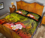 Cook Islands Quilt Bed Set - Humpback Whale with Tropical Flowers (Yellow) 4