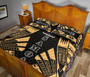 Samoa Quilt Bed Set - Samoa Coat Of Arms Polynesian Yellow Tattoo Style 5