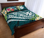 Wallis and Futuna Polynesian Quilt Bed Set - Summer Plumeria (Turquoise) 3