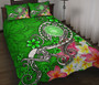 American Samoa Polynesian Quilt Bed Set - Turtle Plumeria (Green) 1