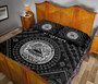 American Samoa Quilt Bed Set - Seal In Polynesian Tattoo Style ( Black) 4