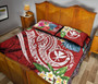 Polynesian Hawaii Kanaka Maoli Quilt Bed Set - Summer Plumeria (Red) 4
