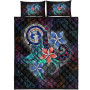 Northern Mariana Islands Quilt Bed Set - Plumeria Flowers Style 5