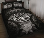 Marquesas Islands Polynesian Quilt Bed Set Hibiscus Gray 1