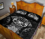 Marquesas Islands Polynesian Quilt Bed Set Hibiscus Gray 4