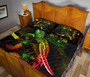 Fiji Polynesian Quilt Bed Set - Turtle With Blooming Hibiscus Reggae 4