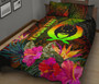 Pohnpei Polynesian Personalised Quilt Bed Set - Hibiscus and Banana Leaves 2