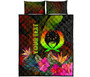 Pohnpei Polynesian Personalised Quilt Bed Set - Hibiscus and Banana Leaves 5