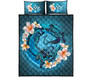 Kosrae Polynesian Quilt Bed Set - Blue Plumeria Animal Tattoo 5