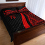 Fiji Quilt Bet Set - Red Polynesian Tentacle Tribal Pattern Crest 3
