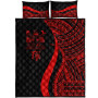 Fiji Quilt Bet Set - Red Polynesian Tentacle Tribal Pattern Crest 5
