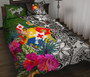 Tonga Quilt Bed Set - Turtle Plumeria Banana Leaf 1
