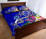 Samoa Custom Personalised Quilt Bed Set - Turtle Plumeria (Blue) 3