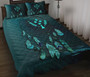Kosrae Polynesian Quilt Bed Set Dreamcatcher Blue 1