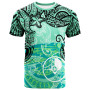 Yap T-Shirt -Vintage Floral Pattern Green Color 1