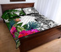 Nauru Quilt Bed Set White - Turtle Plumeria Banana Leaf 3