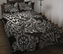 Tonga Polynesian Quilt Bed Set - White Turtle Flowing 1